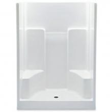 Aquatic 1603SG-WH - Gelcoat Smth Wall Shwr With 2 Seats