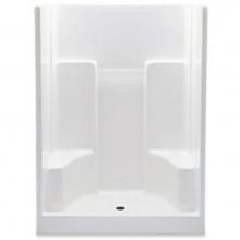 Aquatic 1603SGM-WH - Gelcoat Smth Wall Shwr With 2 Seats; Above Floor Rough