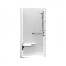 Aquatic AC003583-X2LBSL-WH - F1364P 36 x 36 AcrylX Alcove Center Drain Four-Piece Shower in White