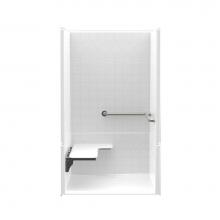 Aquatic AC003584-X2LBSL-WH - F1424P 42 x 48 AcrylX Alcove Center Drain Four-Piece Shower in White