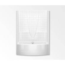 Aquatic AC003371-C-WPV-WH - 2603BSTCM AFR One-Piece Tub Shower