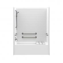 Aquatic AC003452-X4HBLS-WH - F6032STT 60 x 32 AcrylX Alcove Left Hand Drain One-Piece Tub Shower in White