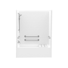 Aquatic AC003693-XANSILS-WH - F6030STT 60 x 30 AcrylX Alcove Right Hand Drain One-Piece Tub Shower in White