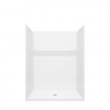 Aquatic AC003659-XBASE-WH - 15836FHA 58 x 36 AcrylX Alcove Center Drain One-Piece Shower in White