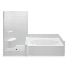 Aquatic 10242S2PR-WH - Darsey 10242S 2-Pc Gelcoat Tub & Shwr With Seat