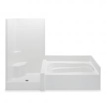 Aquatic 102HGS2PRWP-WH - Darsey 102Hgs 2-Pc Gelcoat Tub & Shwr Whirlpool With Seat