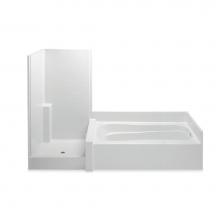 Aquatic 114HG2PLWP-WH - Darsey 114Hg 2-Pc Gelcoat Tub & Shwr Whirlpool Suite
