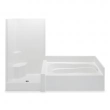 Aquatic 114HGS2PR-WH - Darsey 114Hgs 2-Pc Gelcoat Tub & Shwr With Seat