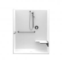 Aquatic AC003548-X2LBSL-WH - 1603CFS 34 x 34 AcrylX Alcove Center Drain One-Piece Shower in White