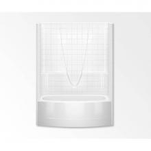 Aquatic AC003376-R-TO-WH - 2603BST One Piece Tub Shower