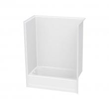 Aquatic AC003694-R-TO-WH - 2603SMTM 60 x 32 AcrylX Alcove Right-Hand Drain One-Piece Tub Shower in White