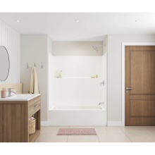 Aquatic AC003707-R-TO-WHT - Icon TS6042X AFR Acrylx Alcove Right Hand Drain One-Piece Tub Shower in White