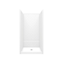 Aquatic AC003700-C-WH - 14242STT 42 x 43 AcrylX Alcove Shower with Center Drain in White