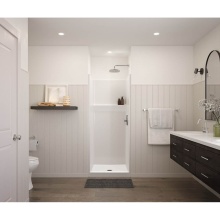 Aquatic AC003709-C-WH - Icon SH3232X AFR AcrylX™ Alcove Center Drain One-Piece Shower in White