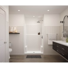 Aquatic AC003713-C-WH - Icon SH4836X AFR AcrylX™ Alcove Center Drain One-Piece Shower in White