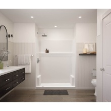 Aquatic AC003715-L-WH - Icon SH6030 AFR AcrylX™ Alcove Left Hand Drain One-Piece Shower in White