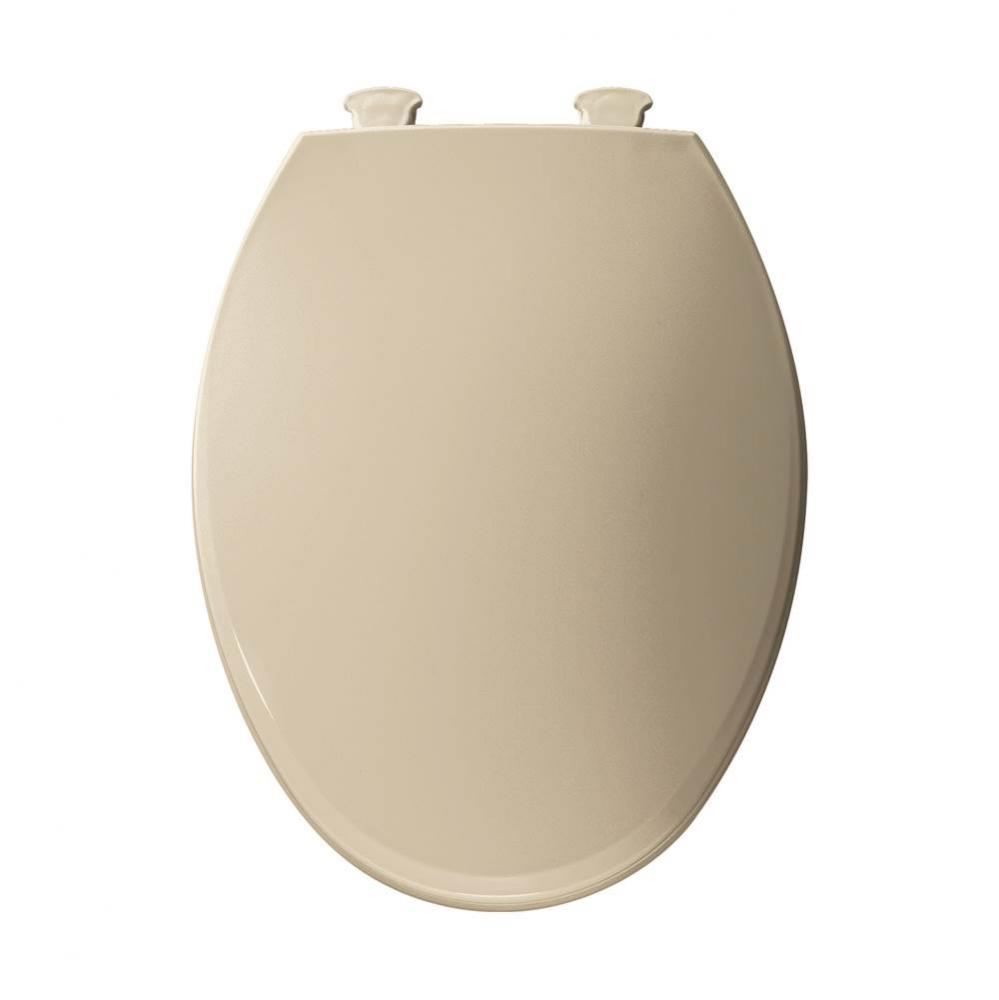 Elongated Plastic Toilet Seat in Bone with Easy-Clean & Change Hinge