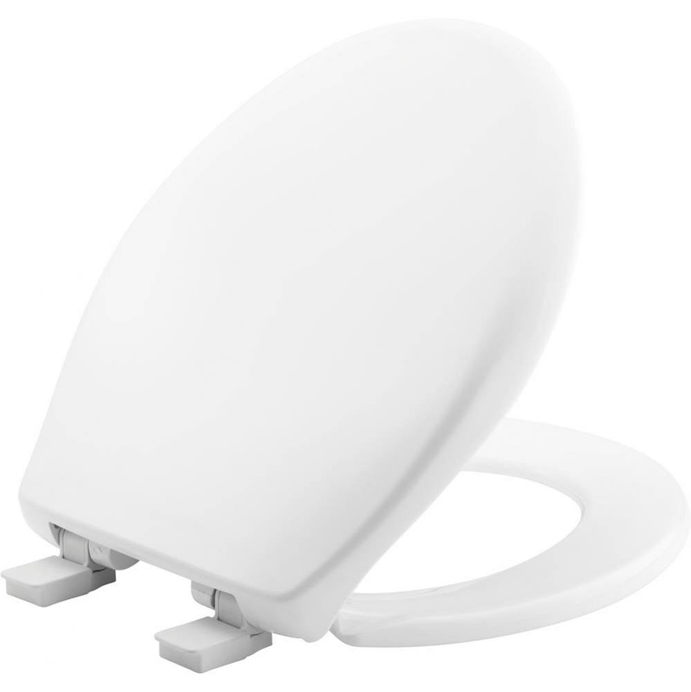 Affinity Round Plastic Toilet Seat in Cotton White with STA-TITE Seat Fastening System, Easy-Clean