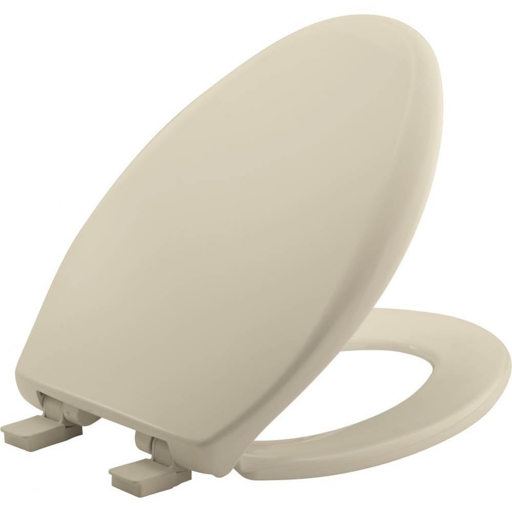 Affinity Elongated Plastic Toilet Seat in Bone with STA-TITE Seat Fastening System, Easy-Clean and