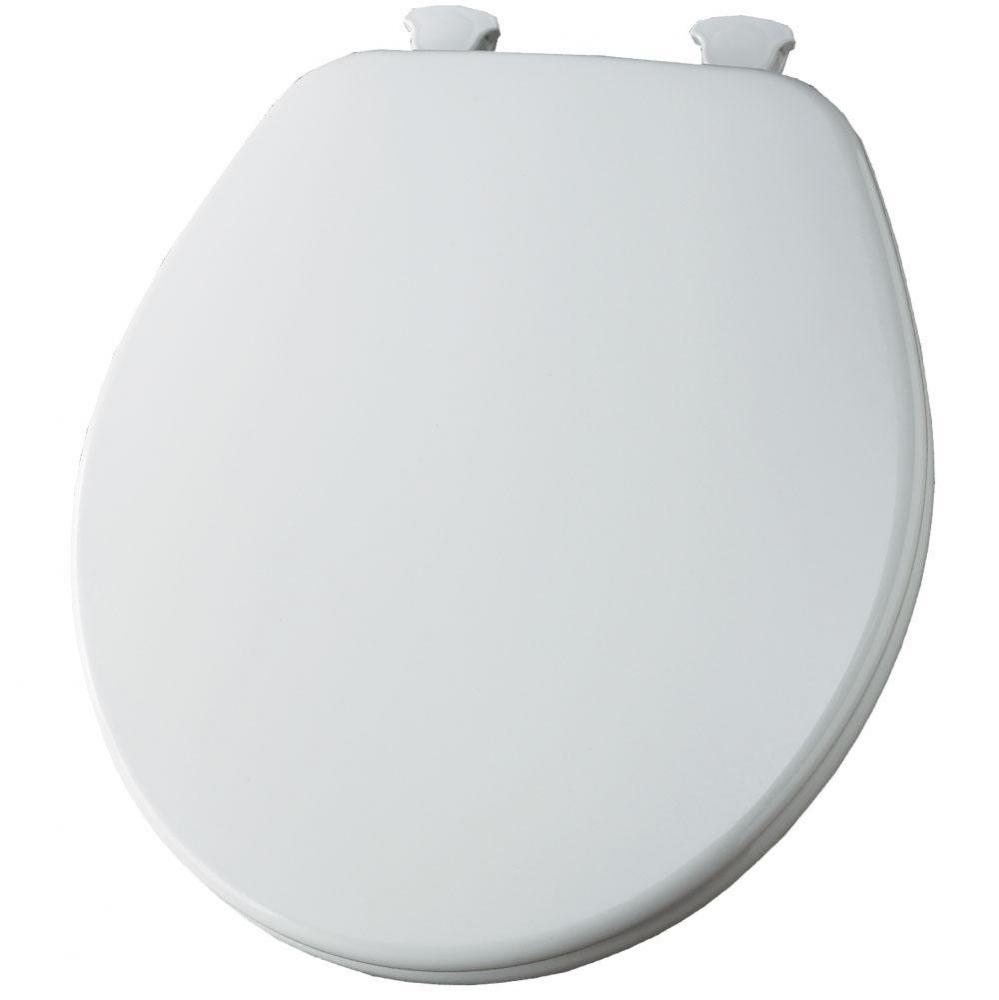Church Round Enameled Wood Toilet Seat in Bone with Easy Clean® Hinge