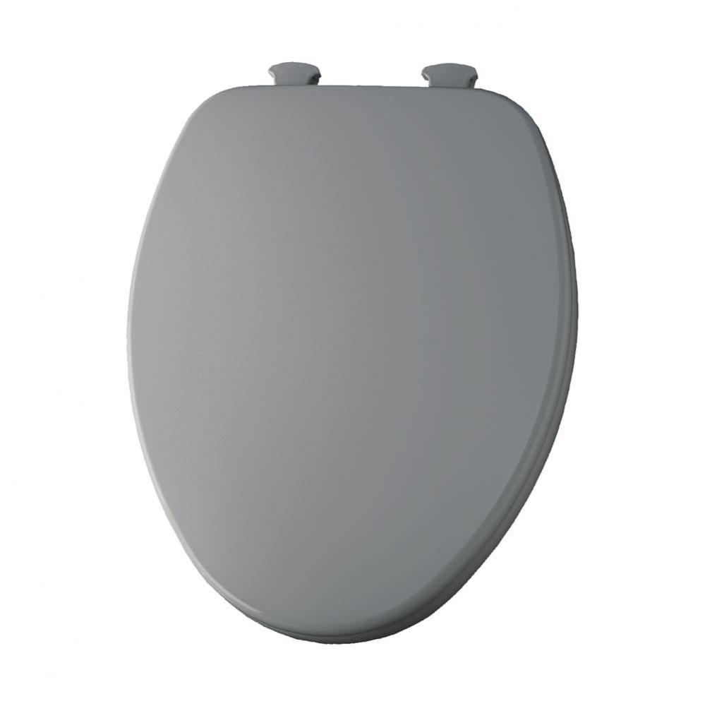 Elongated Enameled Wood Toilet Seat in Ice Grey with Easy-Clean & Change Hinge