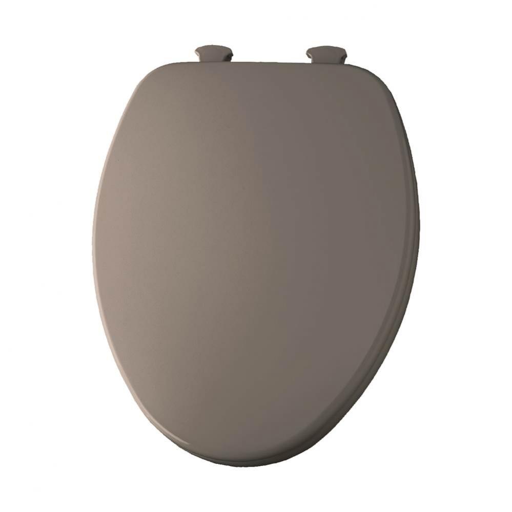 Elongated Enameled Wood Toilet Seat in Fawn Beige with Easy-Clean & Change Hinge