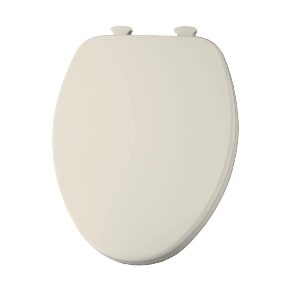 Church Elongated Enameled Wood Toilet Seat in Biscuit with Easy Clean® Hinge