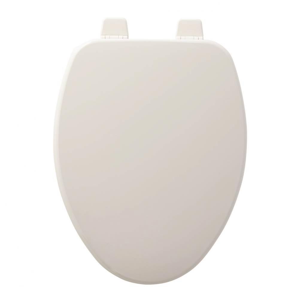 Elongated Enameled Wood Toilet Seat in White with Top-Tite STA-TITE Seat Fastening System and Prec