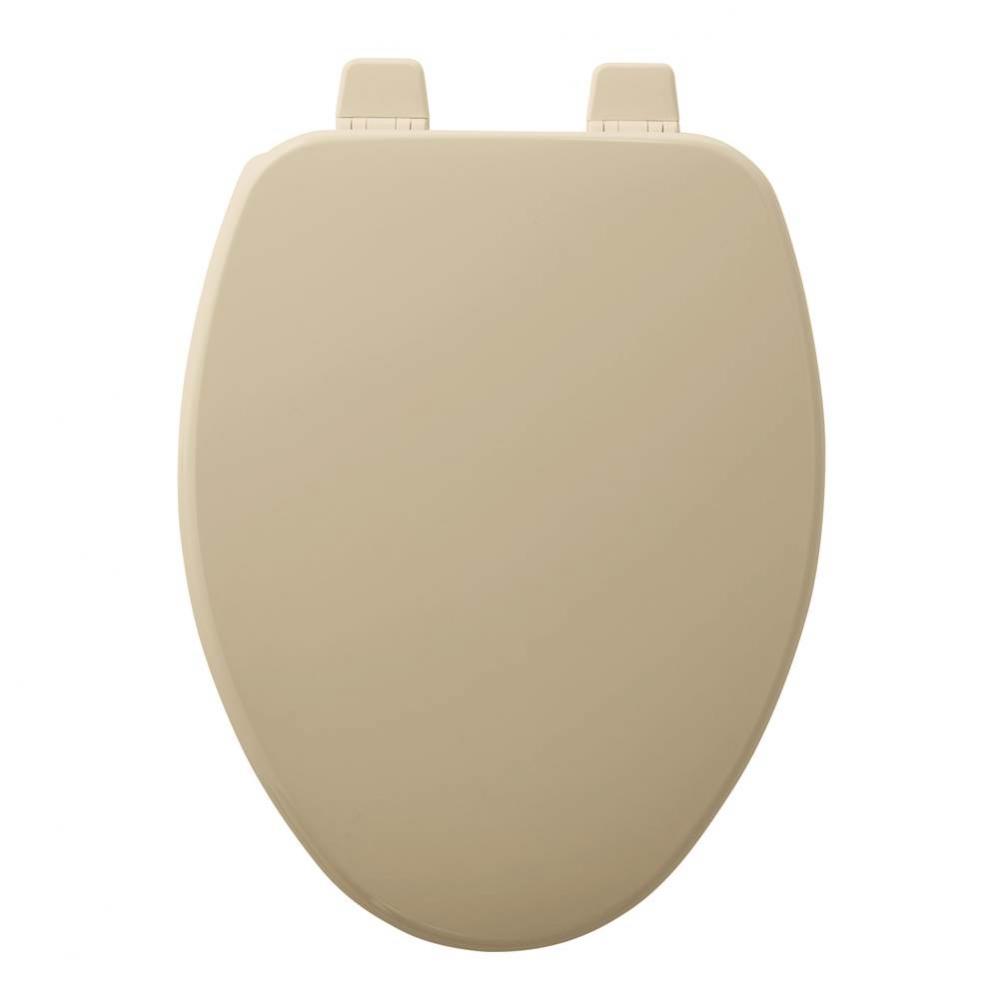 Elongated Enameled Wood Toilet Seat in Bone with Top-Tite STA-TITE Seat Fastening System and Preci