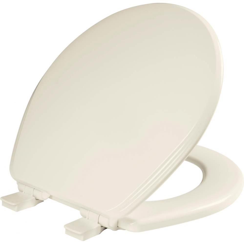 Ashland Round Enameled Wood Toilet Seat in Biscuit with STA-TITE Seat Fastening System, Easy-Clean