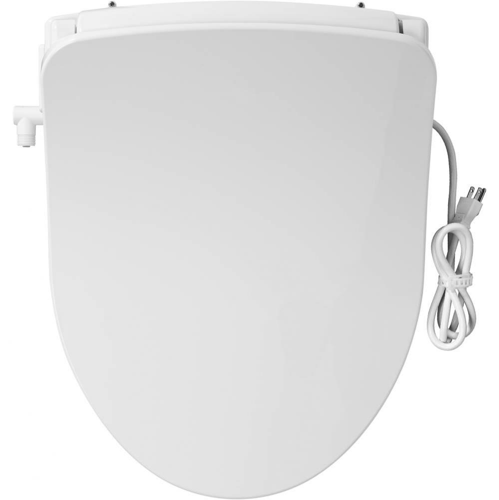 Renew Bidet Cleansing Spa Elongated Toilet Seat in White with Easy-Clean & Change and Whisper-