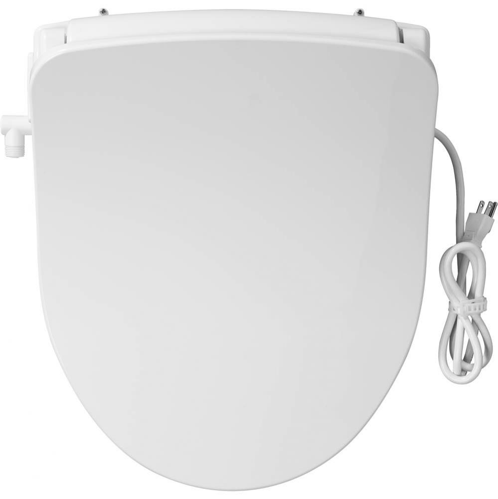 Renew PLUS Bidet Cleansing Spa Round Toilet Seat in Cotton White with iLumalight, Easy-Clean &