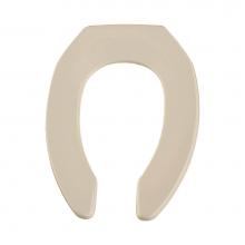 Church 295CT 346 - Elongated Open Front Less Cover Commercial Plastic Toilet Seat in Biscuit with STA-TITE Commercial