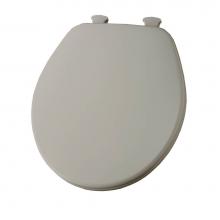 Church 540EC 162 - Round Enameled Wood Toilet Seat in Silver with Easy-Clean & Change Hinge