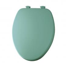 Church 585EC 464 - Elongated Enameled Wood Toilet Seat in Dresden Blue with Easy-Clean & Change Hinge