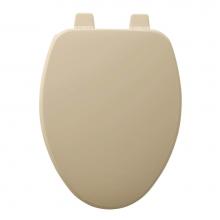 Church 585TTT 006 - Elongated Enameled Wood Toilet Seat in Bone with Top-Tite STA-TITE Seat Fastening System and Preci