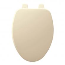 Church 585TTT 346 - Elongated Enameled Wood Toilet Seat in Biscuit with Top-Tite STA-TITE Seat Fastening System and Pr