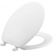 Church 70TL 000 - Round Plastic Toilet Seat in White with Top-Tite Hinge