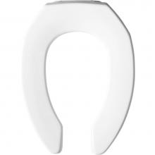 Church 7F2155CT 000 - Elongated Open Front Less Cover Commercial Plastic Toilet Seat in White with STA-TITE Commercial F