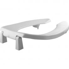 Church 7F2L2155T 000 - Elongated Open Front Less Cover Medic-Aid Plastic Toilet Seat in White with STA-TITE Commercial Fa
