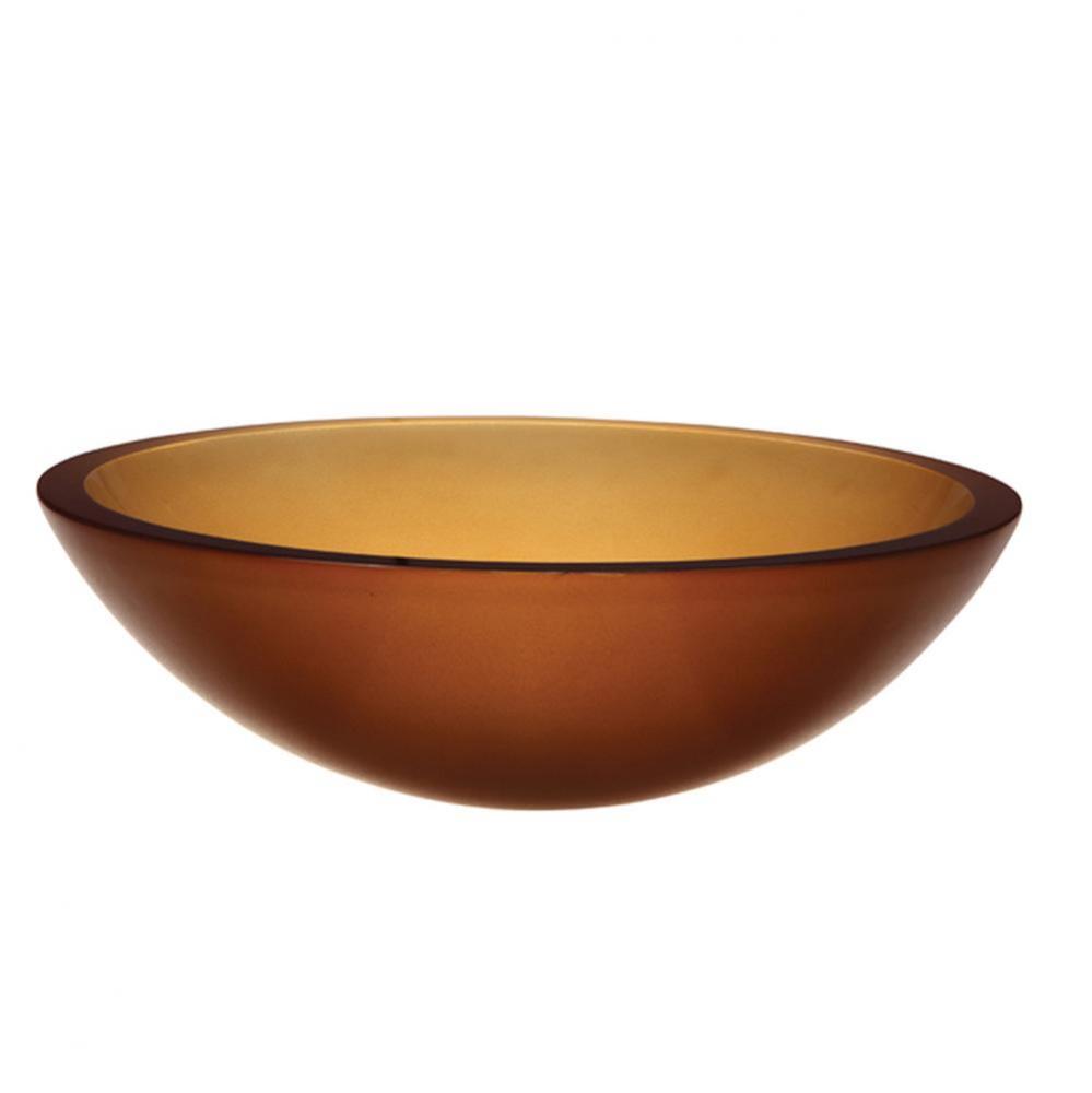 Frosted Amber Round Tempered Glass Vessel