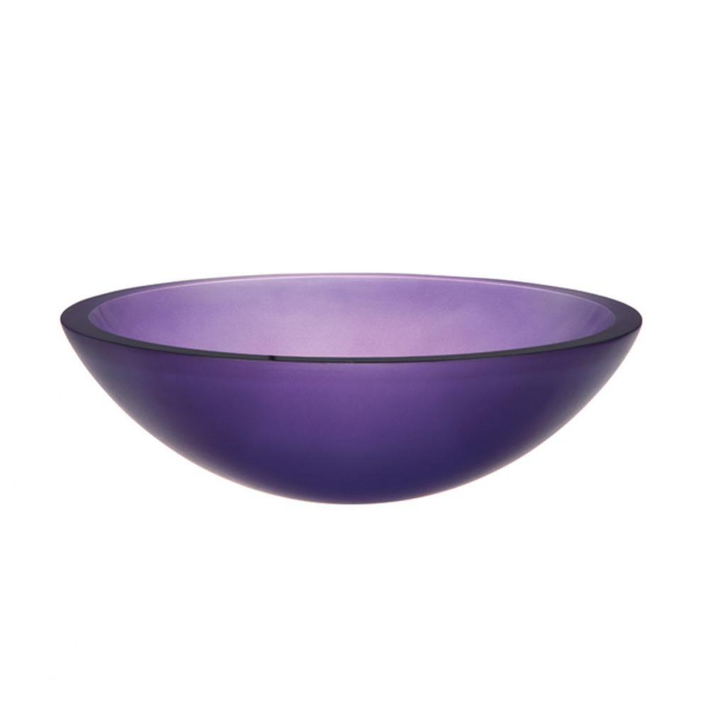 Frosted Violet Round Tempered Glass Vessel