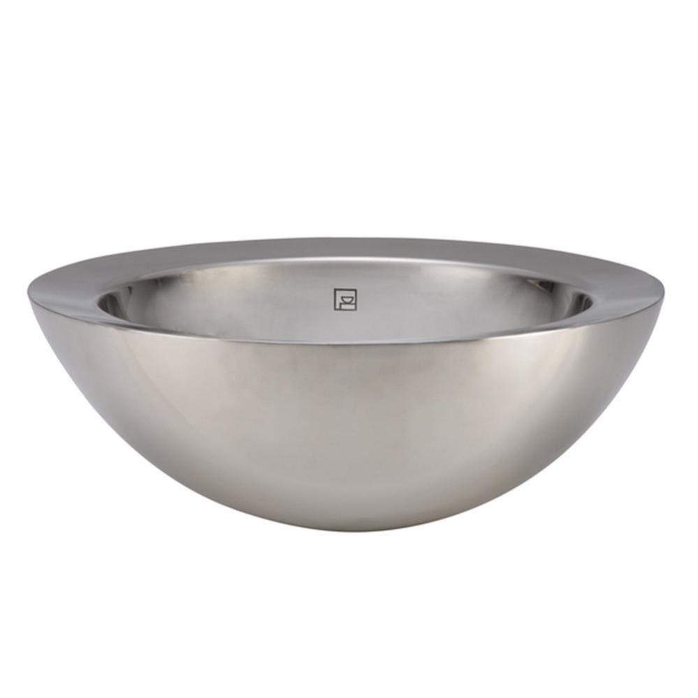 Double Walled Stainless Steel Brushed Above-Counter Vessel with Overflow