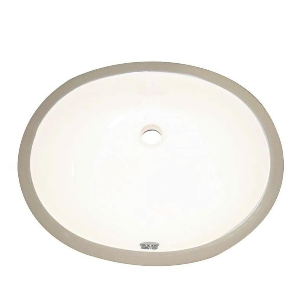 Oval Biscuit Vitreous China Undermount Lavatory with Overflow