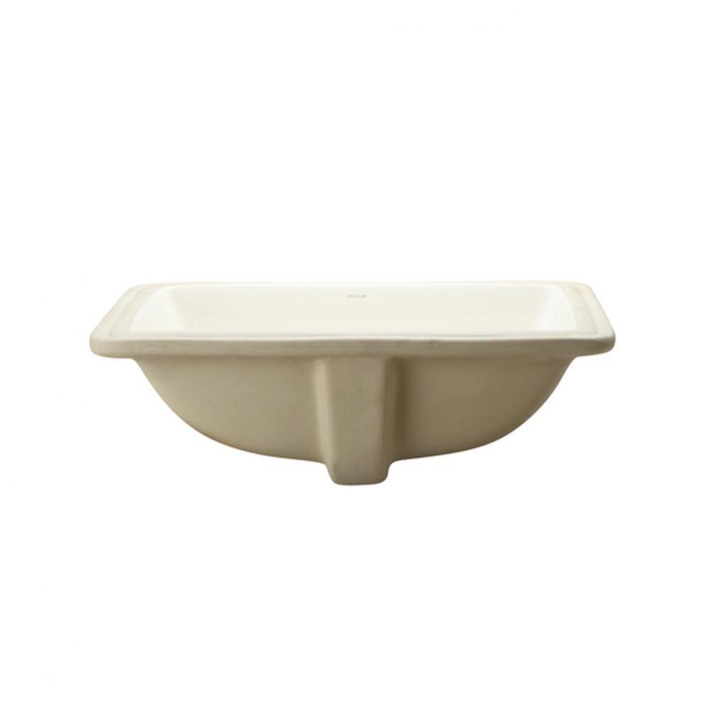 Rectangular Biscuit Vitreous China Undermount Lavatory with Overflow