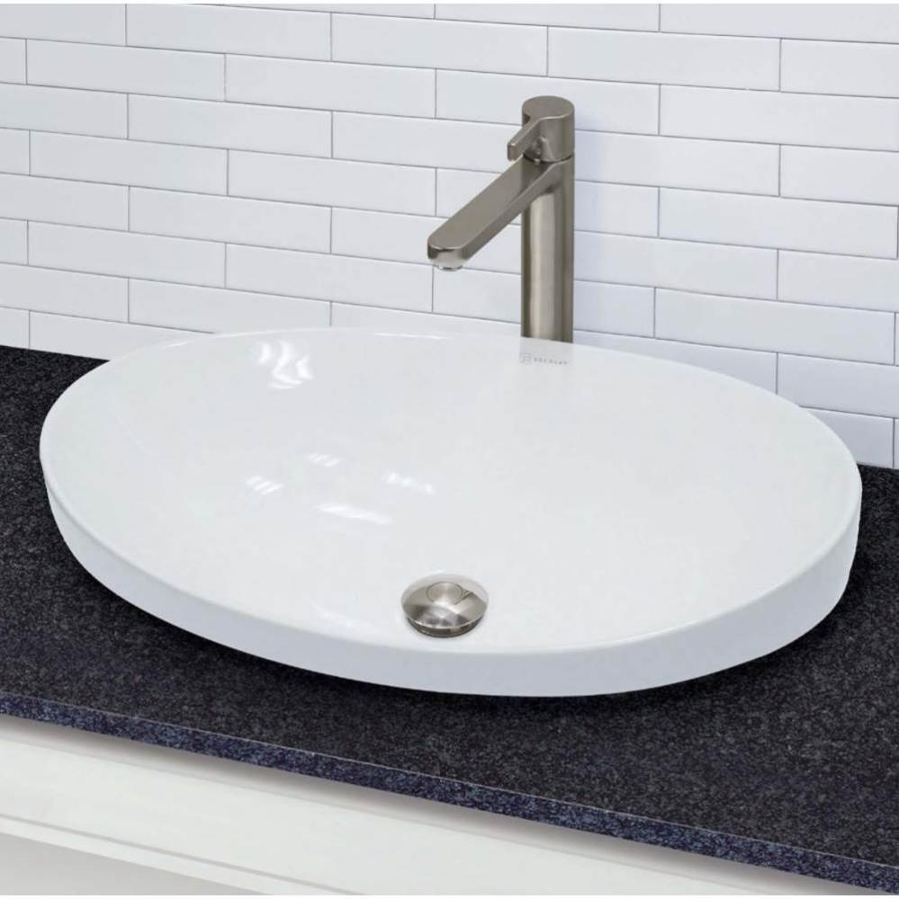 Matt Muenster Exclusive Collection Vitreous China Above Counter or Semi-Recessed Oval Lavatory wit