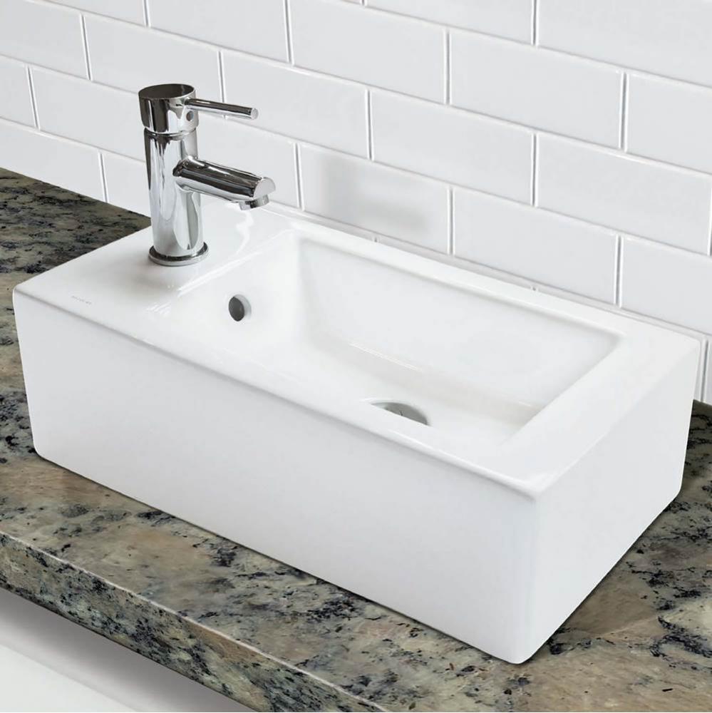 Wall Mount Or Above-Counter Rectangular Lavatory - Left