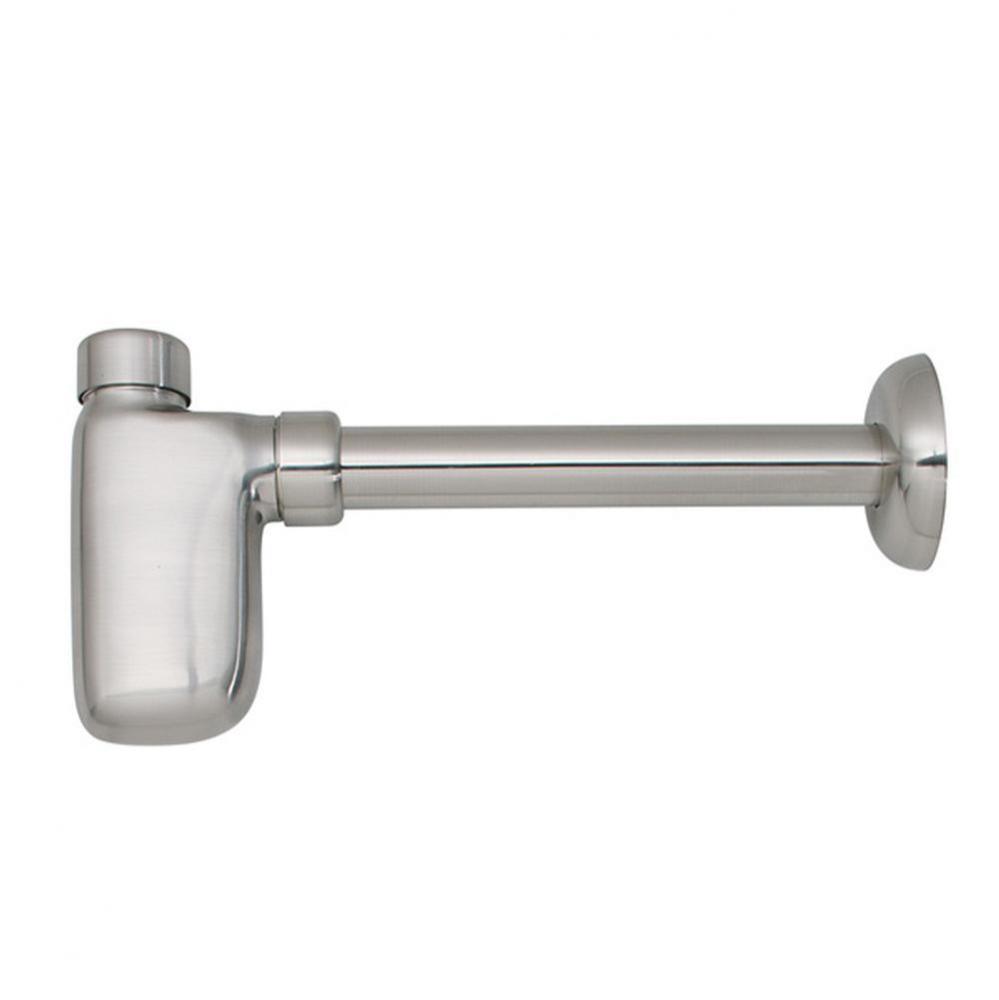 Satin Nickel Decorative Bottle Trap with 13'' Tailpipe Length