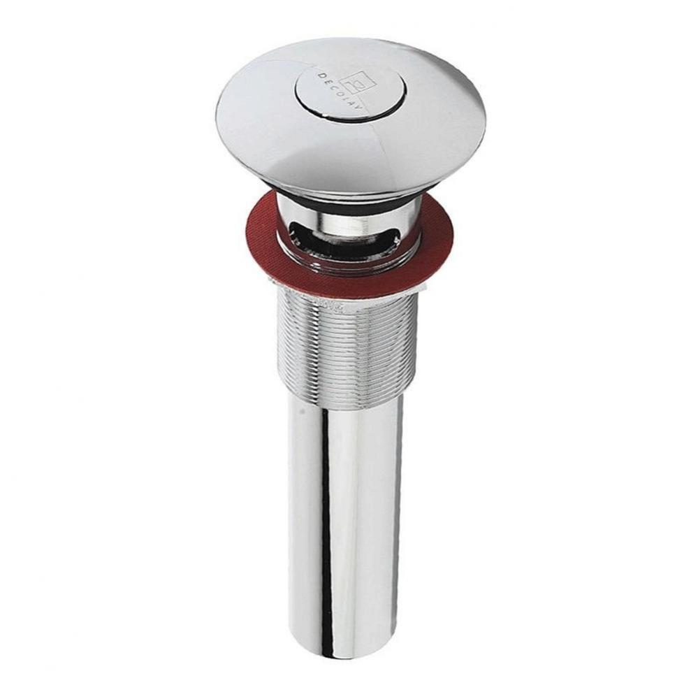 Chrome Polished Push Button Closing Umbrella Drain with Overflow