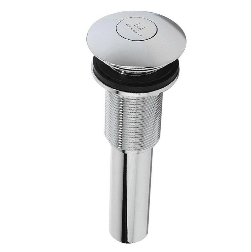 Chrome Polished Push Button Closing Umbrella Drain without Overflow